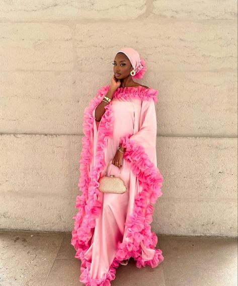 Styles With Materials, Latest Bubu Gown, Gambian Clothes, Materials Gown Style, Pink Kaftan, Bubu Gown, Bubu Gown Styles, Insta Photos, Best African Dresses