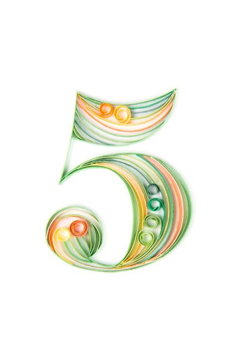 Number Five Quilling Numbers, Paper Quilling Ideas, Number Five, Quilling Ideas, Colorful Paper, Quilling Designs, Paper Quilling, Graphic Design Posters, Poster Design