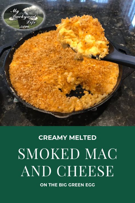 This is a delicious Smoked Mac and Cheese recipe that can be made on any smoker (obviously prefer the Big Green Egg). This creamy Mac and Cheese recipe is topped with Panko bread crumbs that are spiced with Cow Lick from Dizzy Pig. You just can’t go wrong with it if you are in the mood for a good home made Mac and Cheese!  #Macandcheese #Biggreenegg #Smokedmacandcheese Smoked Bread, Big Green Egg Mac And Cheese, Traeger Smoked Mac And Cheese, Smoked Salmon On Big Green Egg, Smoked Ham On Big Green Egg, Healthy Big Green Egg Recipes, Smoked Mac N Cheese Recipe, Kamado Grill Recipes, Smoked Mac And Cheese