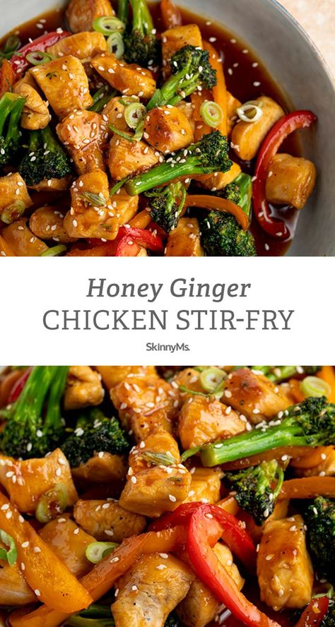 Honey Chicken Stir Fry, Ginger Chicken Stir Fry, Honey Ginger Chicken, Chicken Stir Fry Sauce, Chicken Breast Stir Fry, Garlic Ginger Chicken, Ginger Chicken Recipes, Ginger Honey, Soy Chicken