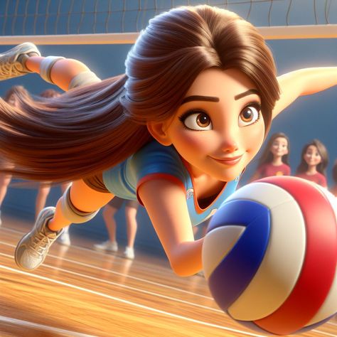 Disney Volleyball, Cartoon Volleyball, Volleyball Wallpaper, Best Friends Cartoon, Dream Music, Volleyball Pictures, Friend Cartoon, Disney Posters, Illustration Quotes