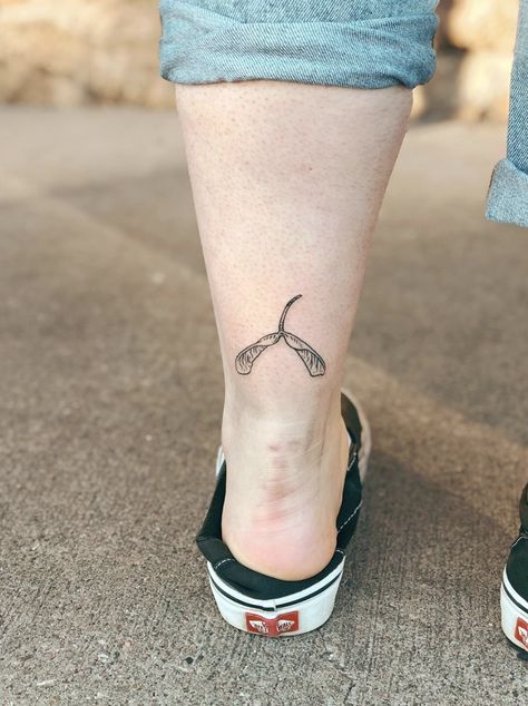 Granola Aesthetic Tattoo, Petoskey Stone Tattoo, Helicopter Seed Tattoo, Granola Tattoos, Seedling Tattoo, Granola Tattoo Ideas, Maple Seed Tattoo, Granola Tattoo, Seed Tattoo