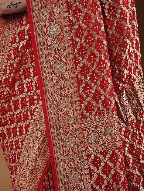 Red Bandhani Saree, Saree Design, Bridal Silk Saree, Bandhani Saree, Kurta Designs Women, Saree Trends, Elegant Saree, Shopping Coupons, Summer Savings