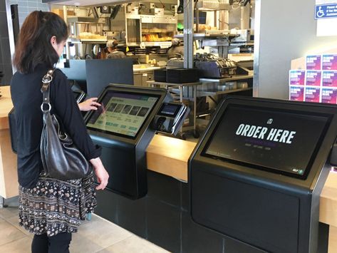 Taco Bell says self-serve ordering kiosks are next big push for 2018 Self Ordering Kiosk Design, Self Serve Cafe, Ediya Coffee, Cinema Ideas, Digital Kiosk, Conceptual Model Architecture, Digital Retail, Standing Workout, Restaurant Marketing