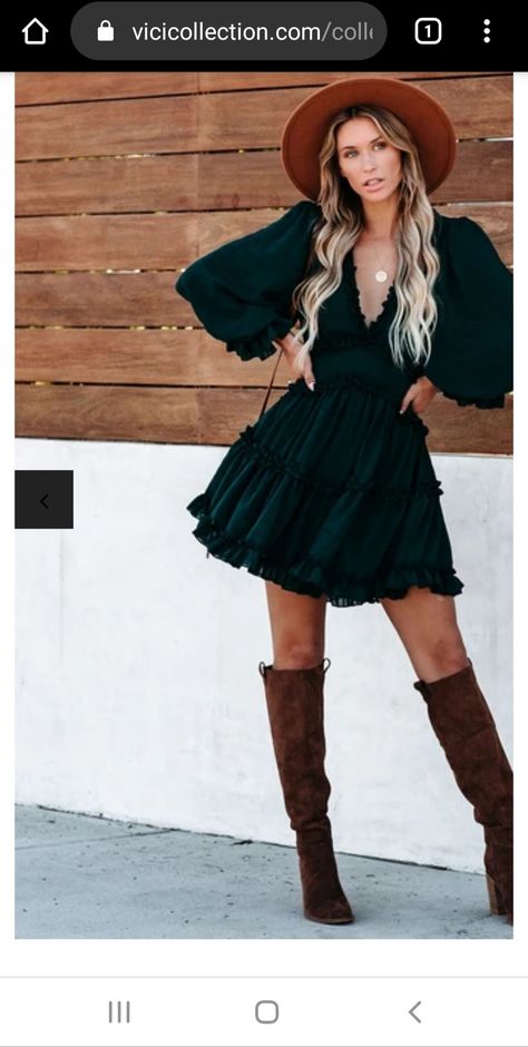 Dresses For Wedding Guests With Boots, Dressy Cowgirl Style Outfits Dress, Country Wedding Outfits Guest, Country Guest Wedding Outfit, Montana Chic Outfit, Western Dresses With Cowboy Boots, Western Guest Wedding Outfit, Country Style Wedding Guest Outfit, Outdoor Country Wedding Outfit Guest