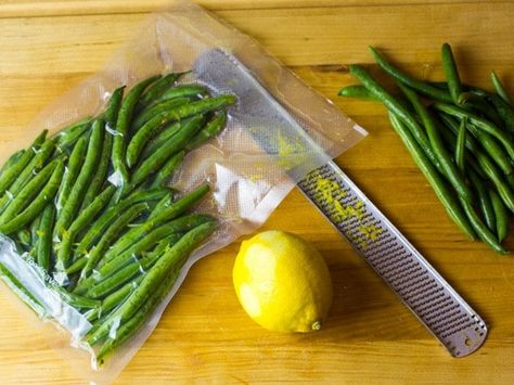 Sous Vide Green Beans Almondine-3 Sous Vide Vegetables, Green Beans Almondine, Veggie Side Dish Recipes, Vegetable Side Dish, Sous Vide Recipes, Sous Vide Cooking, Vegetable Side, Green Bean Recipes, Food Saver