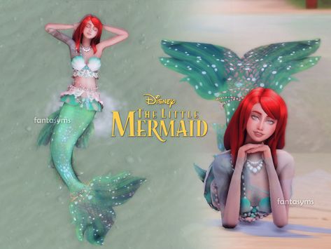 fantasyms : Ariel The Little Mermaid Ariel Sims 4 Cc, Sims 4 Cc Mermaid Tail, Sims 4 Ariel, Sims4 Mermaid, Sims 4 Disney Cc, Sims 4 Cc Mermaid, Sims Princess, Sims 4 Mermaid Cc, Ts4 Lookbook