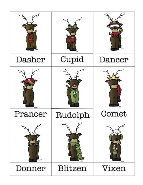 Reindeer Facts, 8 Reindeer, Reindeer Printable, Christmas Art For Kids, Santa's Reindeer, Reindeer Names, Baby Reindeer, Christmas Kindergarten, Christmas Sleigh