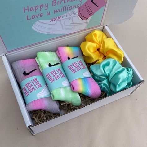 We are your one stop Gift shop! 🎁 Good luck gift socks, personalised Birthday gift boxes, personalised DIY kits, party bag fillers, Father's Day gift boxes - something for everyone 😎 #tiedyenikesocks #niketiedyesocks #examseason #goodluckgift #kidsnike #fathersday2024 #giftsocks Birthday Gift Boxes, Tie Dye Socks, Good Luck Gifts, Nike Socks, Party Bag Fillers, Sock Gifts, Personalized Birthday Gifts, Party Bag, Personalized Birthday