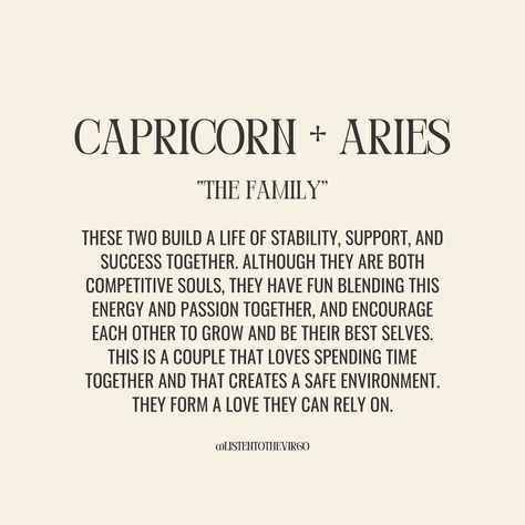 Capricorn Love Compatibility + What Works 💚 #Listentothevirgo Capricorn And Aries Compatibility, Capricorn Love Compatibility, Aries Relationship, Aries Capricorn, Aries Compatibility, Capricorn Compatibility, Aries And Capricorn, Capricorn Love, Capricorn And Virgo