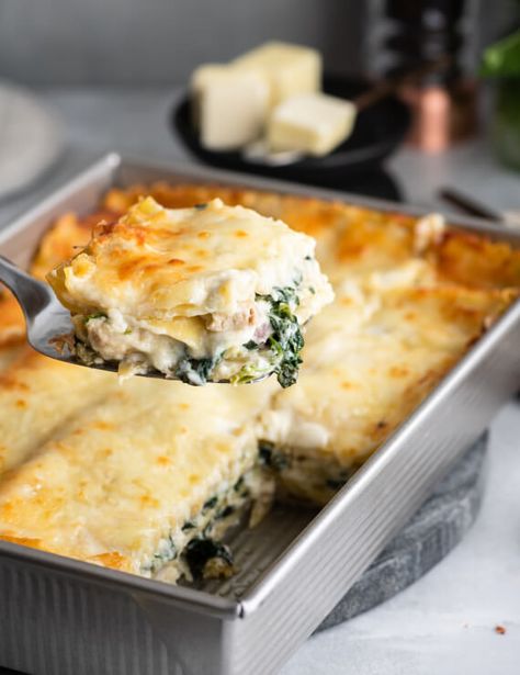 Creamy Spinach Lasagna, Chicken Spinach Cannelloni, Chicken And Spinach Lasagne, Chicken Mushroom And Spinach Lasagna, Chicken Cordon Bleu Lasagna, Creamy Spinach And Mushroom Lasagna, Roast Chicken Leftovers, Roasted Walnuts, Chicken Cordon