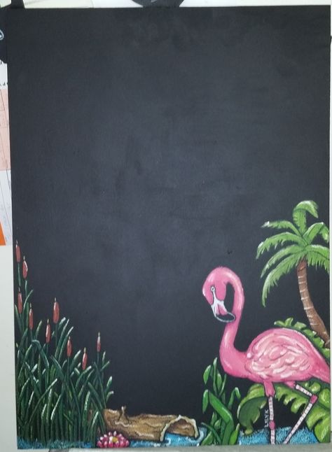 Flamingo Chalk Art, Summer Chalkboard Art, Summer Chalkboard, Chalk Markers Art, Chalk Prints, Blackboard Art, Chalkboard Calendar, File Decoration Ideas, Bull Painting