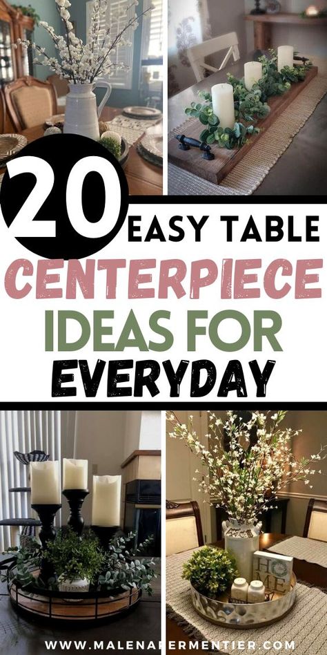 centerpiece ideas for dining room table - pictures of different centerpiece tray decor ideas Table Tray Decor Ideas, Dining Table Tray, Dining Table Decor Centerpiece, Table Tray Decor, Spring Table Centerpieces, Coffee Table Decor Living Room, Easy Table, Table Centerpieces For Home, Kitchen Table Centerpiece