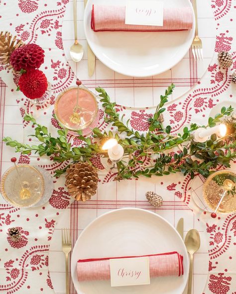 Light the candles, it’s Friday ✨. Our Wilson Red French Check placemats look stunning atop this @penny_morrison_ltd tablecloth 🎄. On our … | Instagram Penny Morrison, Instagram Light, Red French, Table Placemats, Placemats, Penny, Table Cloth, Napkins, Candles