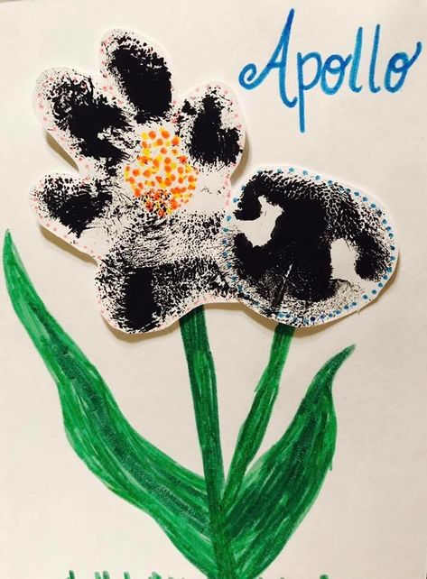 Dog Paw & Nose Print Easter Dog Paw Art, Dog Print Crafts, Crafts With Dogs, Dog Arts And Crafts, Paw Print Flowers, Diy Dog Art, Paw Print Art Diy, Dog Paw Print Craft, Dog Paw Art