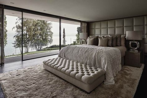 Oversized Headboard, Interior Curtains, Luxury Bedroom Design, Bedroom Curtains, Designer Interior, Versace Home, Trendy Bedroom, Top Interior Designers, Master Bedrooms Decor