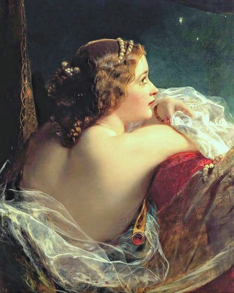 https://flic.kr/p/2aMuLt2 | sant, james - The Moonlit Beauty | James Sant 1820-1916James Engeland Pre Raphaelite Art, Rennaissance Art, Classic Paintings, Art Uk, Old Paintings, Jean Baptiste, Oil Painting Reproductions, British Art, Ethereal Art