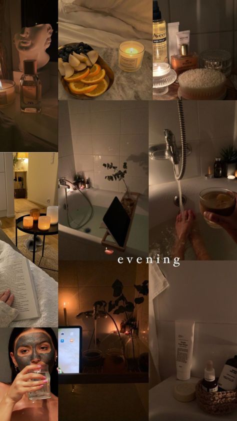 Night #routine Night Routine, Night Aesthetic, Candles, Collage