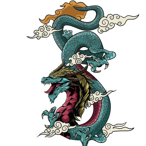 Asian Dragon Illustration, Chinese New Year 2024, Nautical Tattoo, Asian Dragon, Dragon Illustration, Happy Chinese New Year, Year Of The Dragon, Chinese Dragon, Year 2024