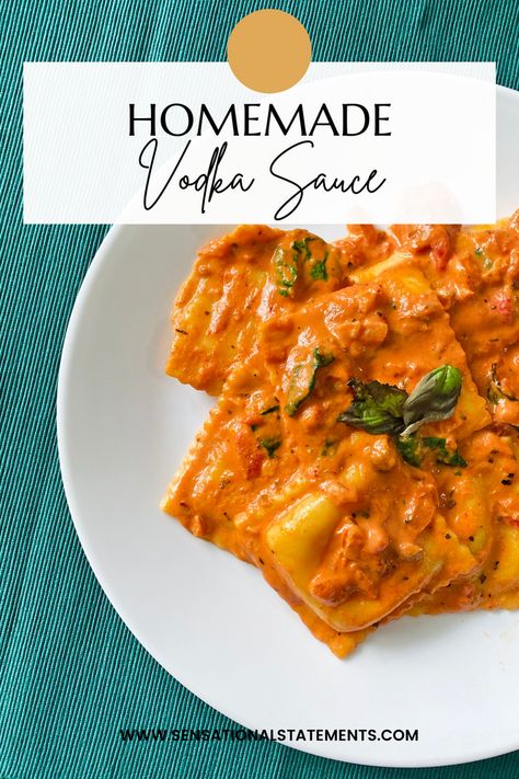 Italian Vodka Sauce Recipe, Ravioli Vodka Sauce, Romanoff Sauce, Homemade Ravioli Sauce, Ravioli With Vodka Sauce, Homemade Vodka, Homemade Vodka Sauce, Ravioli Sauce, Vodka Sauce Recipe