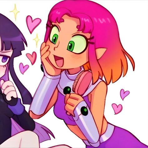 Teen Titans Go! Follow for more! Matching Pfps Friends Funny, Raven And Star, Star Fire, Teen Titans Fanart, Match Profile, Duos Icons, Amazing Girlfriend, Cartoon Edits, Anime Butterfly