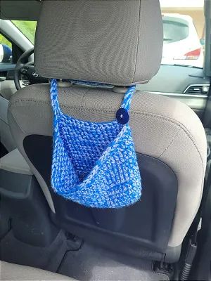 Car Basket, Basket Crochet Pattern, Car Caddy, Car Trash Can, Basket Crochet, Car Trash Bag, Crochet Car, Trash Can For Car, Storage Places