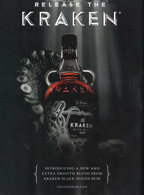 "Release The Kraken" Spiced Rum Ad Kraken Rum, Spiced Rum, Kraken, Rum