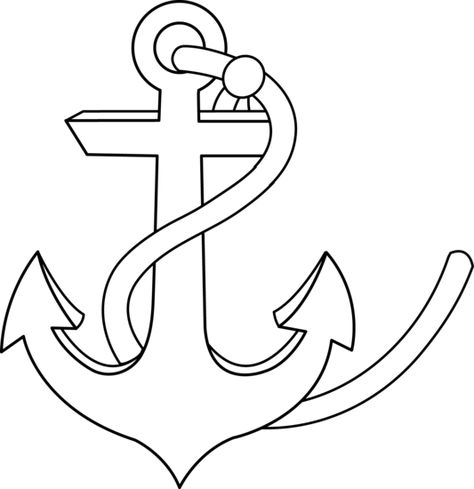 Printable Pictures of anchors with rope | Colorable Anchor Anchor Coloring Page, Simple Anchor Drawing, Anchor Template Free Printable, Anchor Illustration Art, Anchor Sketch, Anchor Outline, Anchor Stencil, Anchor Pictures, Small Anchor Tattoos