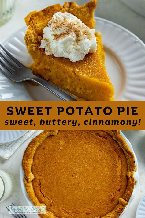 No southern Thanksgiving feast would be complete without a sweet potato pie! Besides it being rich and decadent, this pie is so very easy to make.  Old fashioned, timeless recipe creates a creamy smooth, silky filling and sweet, cinnamony buttery flavor.  With easy prep, this recipe will win you and your guests over! Sweet Potato Pie With Vanilla Pudding, Sweet Potato Desserts Easy, Sweet Potato Pie With Lemon Juice, Sweet Potato Pie With Canned Yams, Sweet Potato Recipes Pie, Mini Sweet Potato Pie Recipes, Old Fashioned Sweet Potato Pie, Canned Sweet Potato Pie, Sweet Potato Pie Black People