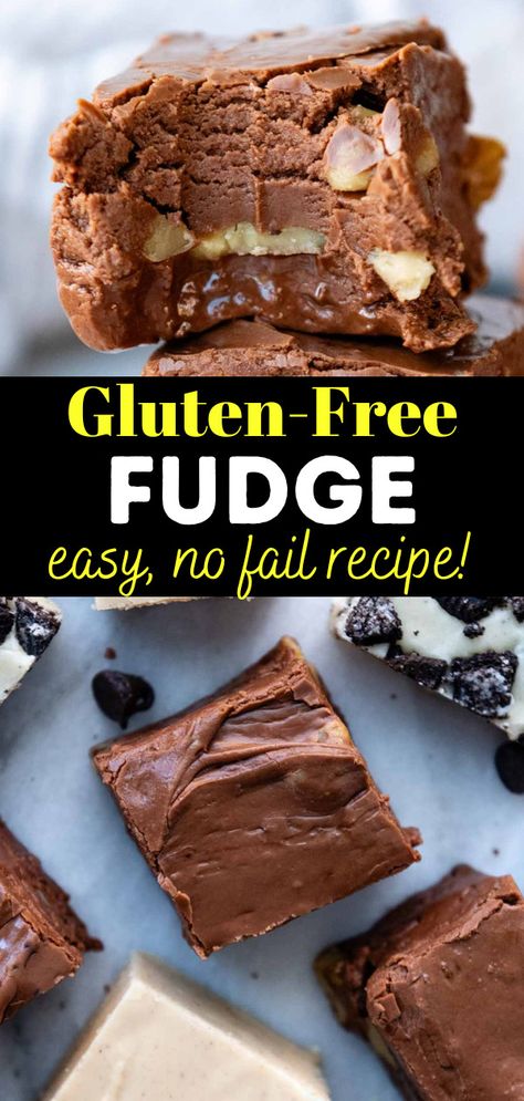 Dairy Free Fudge, Gluten Free Fudge, Homemade Hot Fudge, Homemade Fudge Recipes, Oreo Fudge, Fudge Recipes Easy, Homemade Fudge, Fudge Easy, Gluten Free Sweets