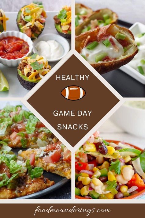 collage of 4 photos of game day snacks Appetizers For Super Bowl, Healthy Game Day Snacks, Big Mac Pizza, Healthy Football, Super Bowl Snacks, Superbowl Appetizers, Sports Food, Superbowl Snacks, Weight Watchers Desserts