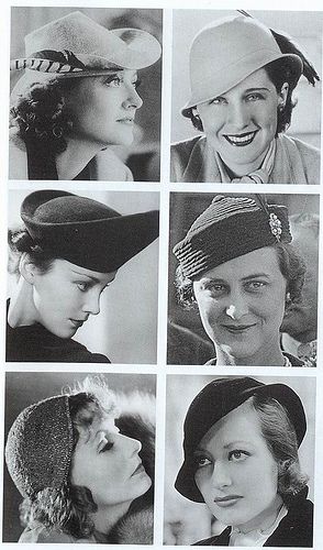 Women's hats 1930s Women Wearing Hats, 1930s Hats, The Painted Veil, 1930 Fashion, 30s Fashion, 1930s Fashion, Hollywood Star, 1940s Fashion, Moda Vintage