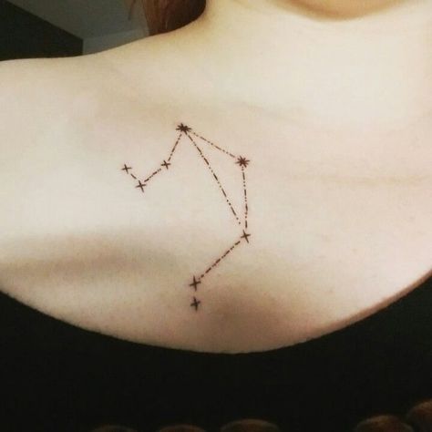 25 Libra Constellation Tattoo Designs, Ideas and Meanings for Zodiac Lovers - Tattoo Me Now Constellation Tattoo Ideas, Zodiac Constellation Tattoo, Astronomy Tattoos, Constellation Balance, Libra Zodiac Constellation, Libra Zodiac Tattoos, Tattoo Zodiac, Libra Constellation Tattoo, Aries Constellation Tattoo