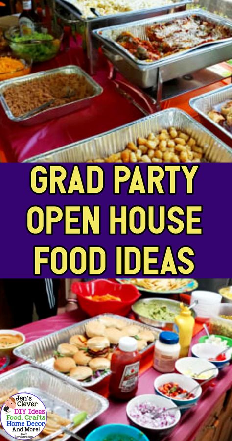 Grad Party Open House Food Ideas Easy Open House Food Ideas, Food For Open House Party, Open House Food Ideas Simple, Open House Refreshments Ideas, Graduation Open House Food, Open House Party Food, Open House Food Ideas, Cheap Grazing Table Ideas, Graduation Food Ideas