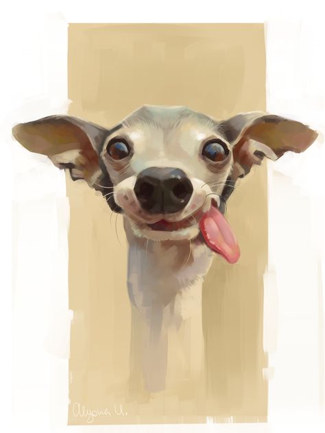 ArtStation - Zappa dog, Alyona Usmanova Dog Portraits Illustration, Tiger Species, Dog Caricature, Dog Portraits Painting, Animal Caricature, Digital Painting Portrait, Animal Portraits Art, Dog Illustration, Arte Animal