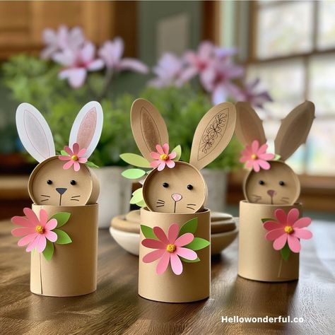 Easter Craft For Kids, Easter Paper Crafts, Craft Easter, Bunny Craft, Toilet Paper Crafts, Easter Egg Crafts, Animal Crafts For Kids, Toilet Paper Roll Crafts, Easter Decorations Ideas