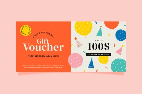 Birthday Website Design, Birthday Website, Birthday Voucher, Esthetician Supplies, Corporate Website Design, Gift Voucher Design, Voucher Design, Gift Vector, Creative Advertising Design