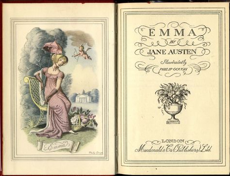 EMMA - Philip Gough illust. https://www.fulltable.com/vts/aoi/g/emma/a.htm Vintage Poems, Jane Austen Mansfield Park, Classics Illustrated, Emma Jane Austen, Jane Austen Novels, English Novels, Mansfield Park, Becoming Jane, Jane Austin