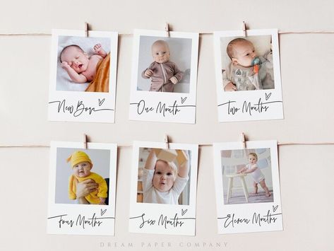 First Birthday Monthly Photo Banner, Milestone Birthday Photo Display, First Birthday Display Photos, Month Banner 1st Birthdays, A Year Of You First Birthday, Over The Years Photo Display, Milestone Picture Display First Birthdays, 1st Birthday Monthly Photo Display, One Year Photo Display