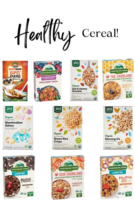 Healthy Cereal Brands, Lunchbox Meals, Quick Easy Healthy Breakfast, Gmo Free Food, Food Alternatives, Gluten Free Marshmallows, Organic Cereal, Healthy Cereal Breakfast, Homemade Cereal