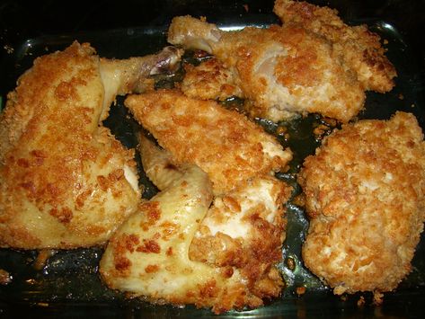 Baked Fried Chicken Recipe, Baked Fried Chicken, Amish Chicken, Crusted Chicken Recipes, Fried Chicken Recipe, Oven Fried Chicken, Chicken Pieces, Amish Recipes, Dutch Recipes