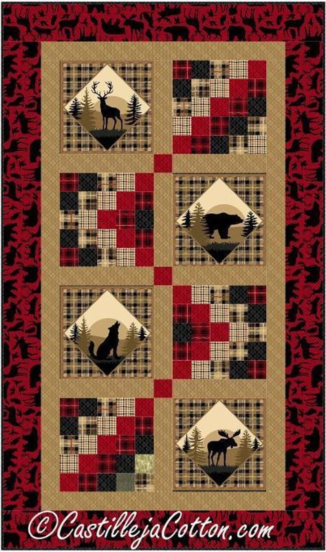 Wildlife Quilts, Panel Quilt Patterns, Fabric Panel Quilts, Quilted Wall Hanging, Panel Ideas, Quilt Border, Lap Quilts, Animal Quilts, Panel Quilts