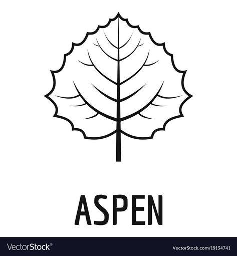 Leaf Icon, Aspen Leaves, Leaf Vector, Aspen Leaf, Leaves Vector, Simple Illustration, Black Style, Aspen, Vector Icons