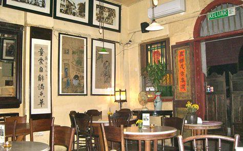 Cafe Kitchen Design, Peranakan Restaurant, Chinese Cafe Design, Chinese Restaurant Interior, Chinese Cafe, Chinese Style Interior, Red Storm, Tofu Soup, Cafe Counter