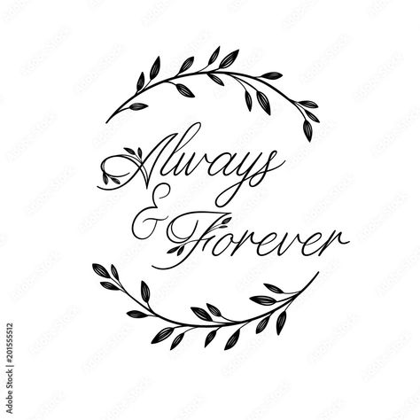 Wedding Phrases, Wreath Vector, Wedding Hands, White Stock, Happy Wedding, Happy Moments, Always And Forever, Modern Calligraphy, Image Illustration