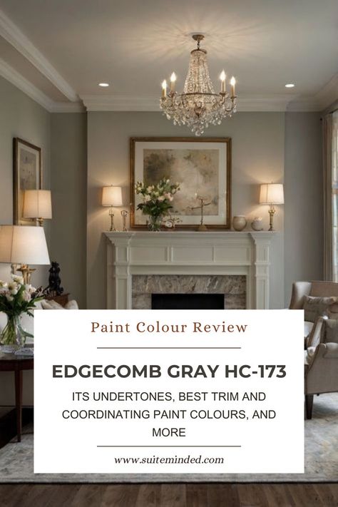 In this review, I’ll walk you through everything that makes Edgecomb Gray so special. We’ll cover its subtle undertones, how much light it reflects, and how it appears in various lighting conditions. I’ll also share my favourite trim colours and coordinating shades to bring out the best in Edgecomb Gray. So, if you’re ready to see why this colour has become a go-to greige over the years, let’s dive in! Sw Edgecomb Gray, Kendall Charcoal Benjamin Moore Coordinating Colors, Edgecomb Gray Cabinets, Edgecomb Gray Coordinating Colors, Kendall Charcoal Benjamin Moore, Benjamin Moore Edgecomb Gray, Coordinating Paint Colors, Kendall Charcoal, Edgecomb Gray