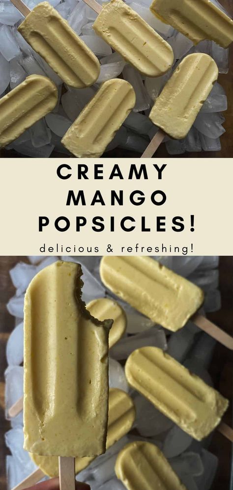 Creamy Mango Popsicles, Making Popsicles, Mango Popsicle Recipes, Creamy Popsicles, Mango Popsicles, Nourishing Recipes, Ice Cream Popsicle, Homestead Kitchen, Homemade Spice Blends