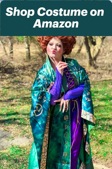 Winifred Sanderson Costume for Adults Winifred Sanderson Hair, Winifred Sanderson Wig, Winifred Sanderson Costume, Hocus Pocus Halloween Costumes, Hocus Pocus Costume, Halloween Costume Women, Winifred Sanderson, Wig Brown, Witch Cosplay