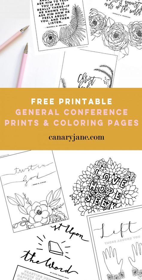 Print off these free printables from the April 2019 General Conference. I've illustrated these prints and coloring pages for you to use with your family. We've loved using these in the past for FHE, sunday lessons, and church quiet activities. build a fortress of spirituality Ronald A. Rasband General Conference Coloring Pages Free, Conference Coloring Pages, Lds Quotes Printables, General Conference Activities For Kids, General Conference Printable, Lds General Conference Activities, General Conference Notes, General Conference Packets, Conference Activities