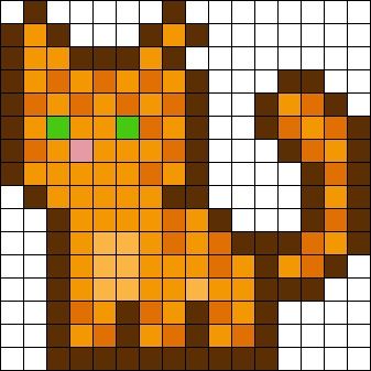 Firestar Warrior Cats Perler Bead Pattern | Bead Sprites | Characters Fuse Bead Patterns Firestar Warrior Cats, Kandi Cuff Patterns, Kandi Cuffs, Kandi Cuff, Fuse Bead Patterns, Pony Bead Patterns, Kandi Patterns, Photo Pattern, Bead Sprite